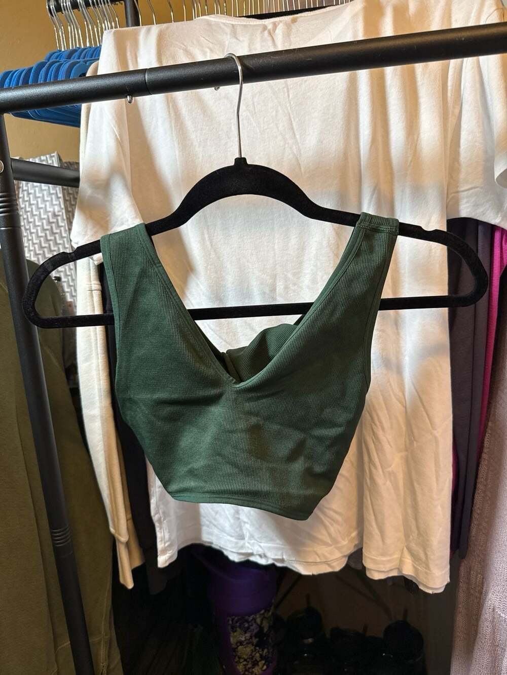 OFFLINE by Aerie Real Me Ribbed Twist Back Crop Tank